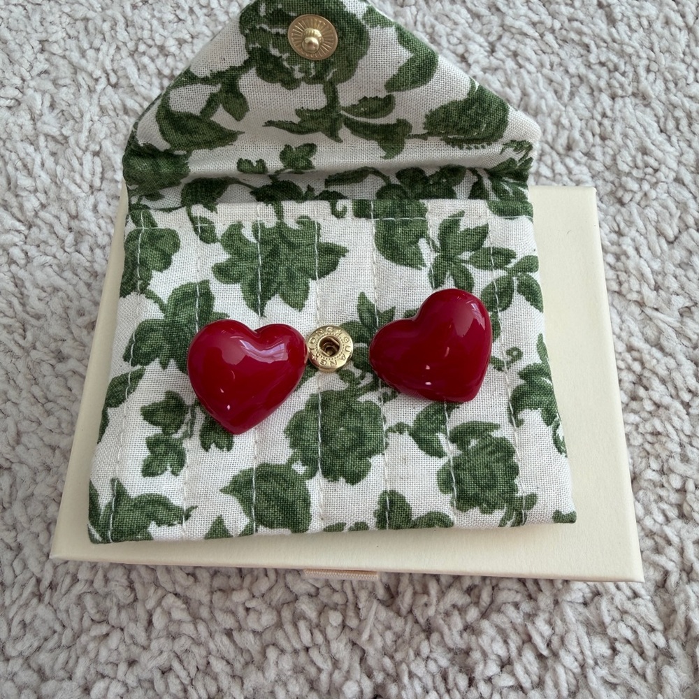 Sezane Red Heart Earrings
